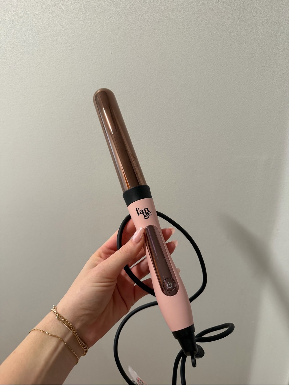 Lange Pink and Rose Gold Curling Wand - Professional Women Hair Tool